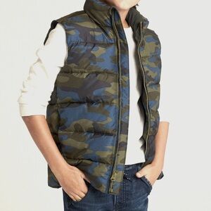 Gap Blue Gray Grey Camo Puff Puffer Vest